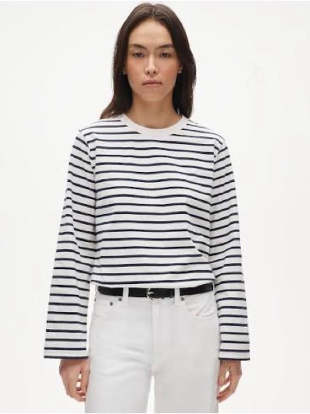J. Crew Boyfriend Jersey Relaxed Striped Long Sleeve Tee